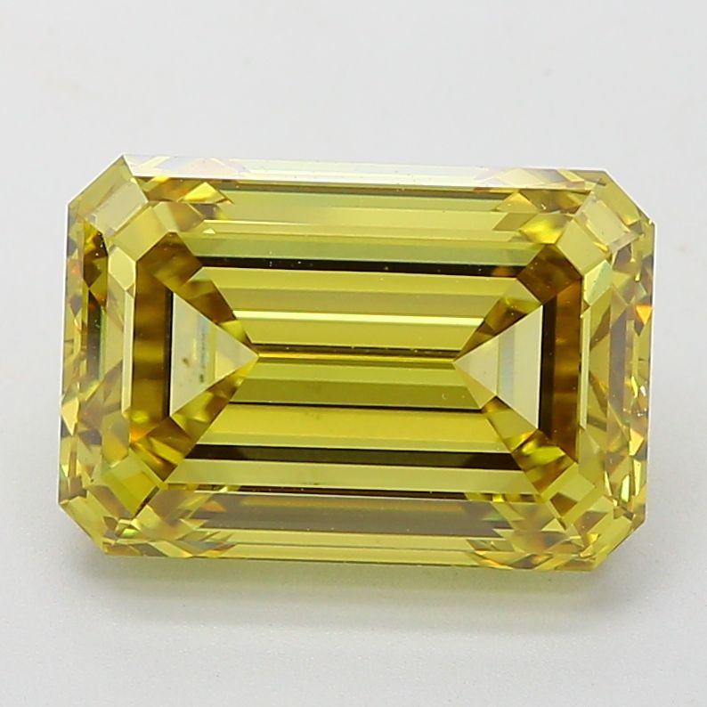 Lab-Grown Emerald Diamond - 6.21 Carats, Fancy Intense Yellow Color, VS1 Clarity - Certified by IGI - Report Number: LG660445471