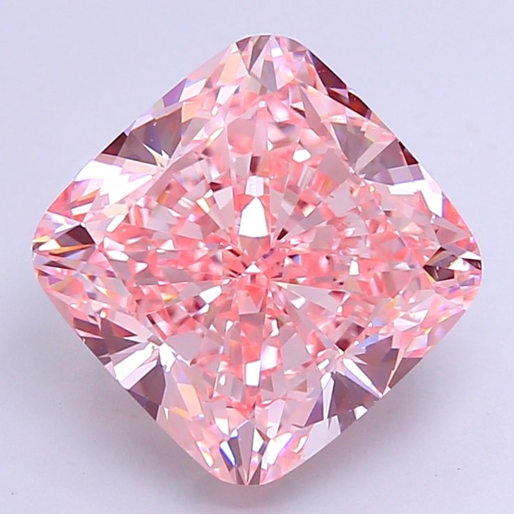 Lab-Grown Cushion Diamond - 6.5 Carats, Fancy Intense Pink Color, VS1 Clarity - Certified by IGI - Report Number: LG584355212