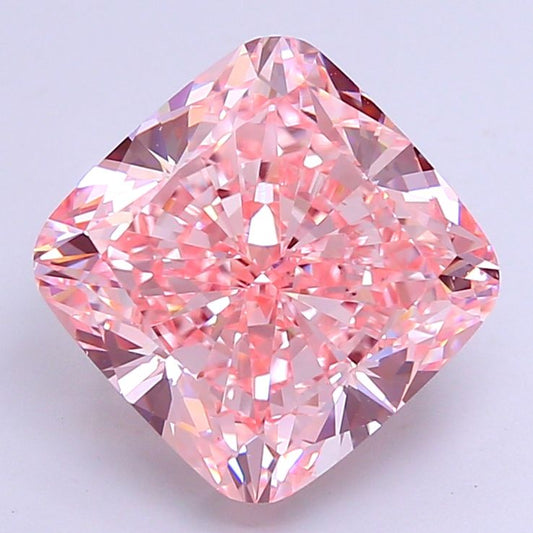 Lab-Grown Cushion Diamond - 6.5 Carats, Fancy Intense Pink Color, VS1 Clarity - Certified by IGI - Report Number: LG584355212