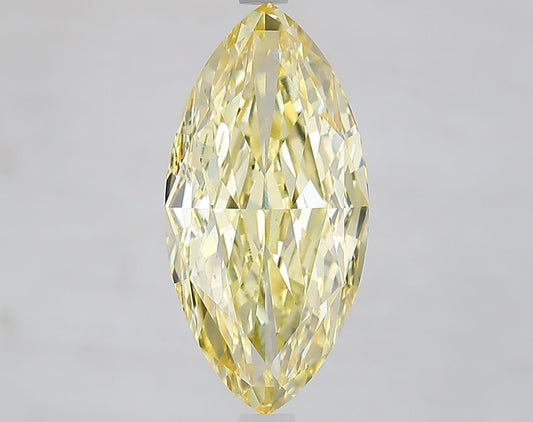 Lab-Grown Marquise Diamond - 4.04 Carats, Fancy Intense Yellow Color, VVS2 Clarity - Certified by IGI - Report Number: LG681516440