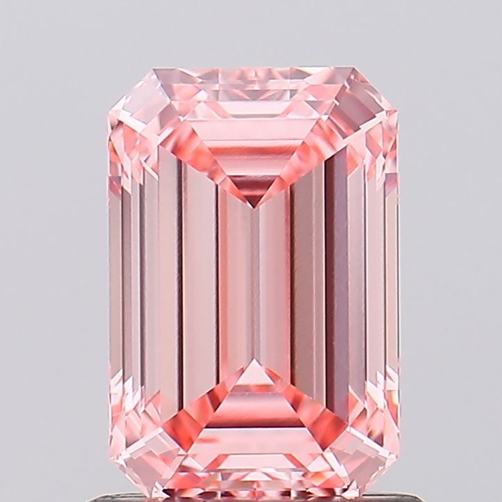 Lab-Grown Emerald Diamond - 1.03 Carats, Fancy Vivid Pink Color, VVS2 Clarity - Certified by IGI - Report Number: LG626459786