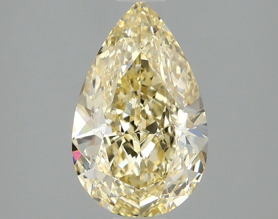 Lab-Grown Pear Diamond - 1.97 Carats, Fancy Intense Yellow Color, VVS2 Clarity - Certified by IGI - Report Number: LG681558747