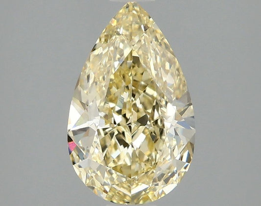 Lab-Grown Pear Diamond - 1.97 Carats, Fancy Intense Yellow Color, VVS2 Clarity - Certified by IGI - Report Number: LG681558747