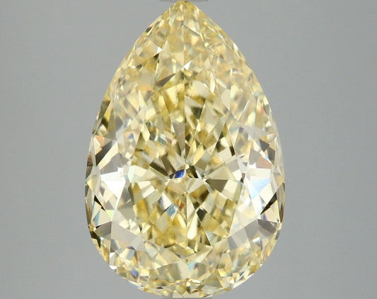 Lab-Grown Pear Diamond - 4.07 Carats, Fancy Intense Yellow Color, VVS2 Clarity - Certified by IGI - Report Number: LG681558828