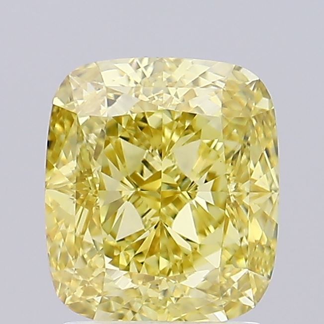 Lab-Grown Cushion Diamond - 2.02 Carats, Fancy Vivid Yellow Color, VVS2 Clarity - Certified by IGI - Report Number: LG670423622