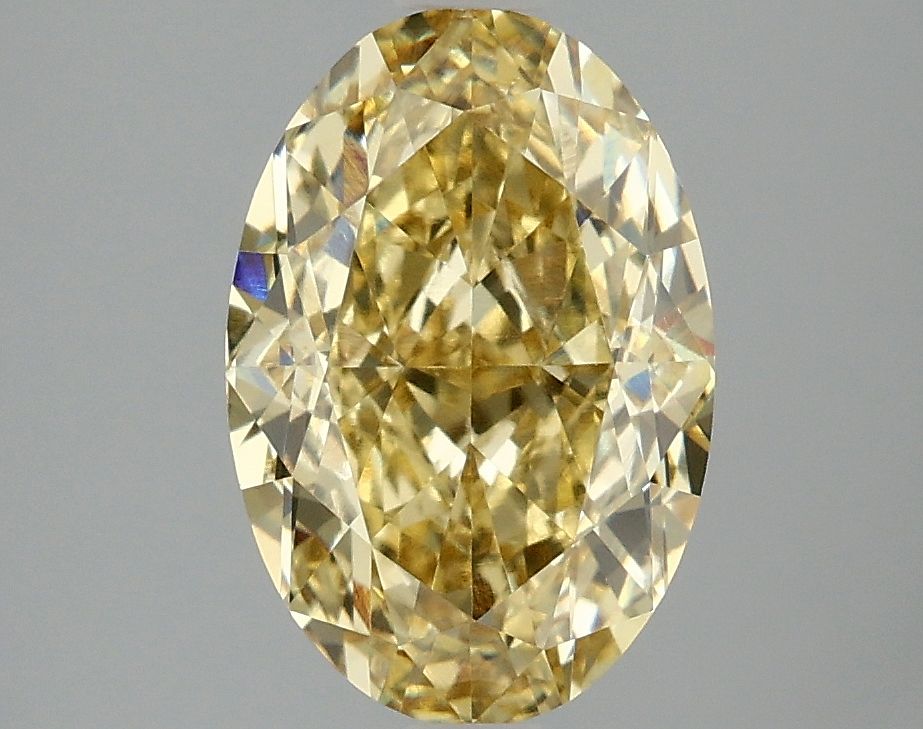 Lab-Grown Oval Diamond - 3.06 Carats, Fancy Intense Yellow Color, VVS2 Clarity - Certified by IGI - Report Number: LG658479932