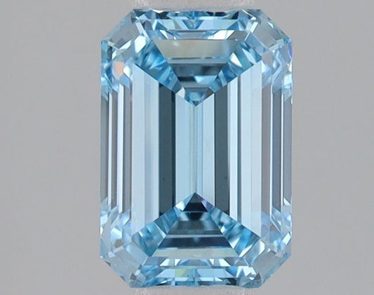 Lab-Grown Emerald Diamond - 1.52 Carats, Fancy Intense Blue Color, VVS2 Clarity - Certified by IGI - Report Number: LG680534576