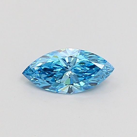 Lab-Grown Marquise Diamond - 0.3 Carats, Fancy Vivid Blue Color, VS2 Clarity - Certified by IGI - Report Number: LG665421731