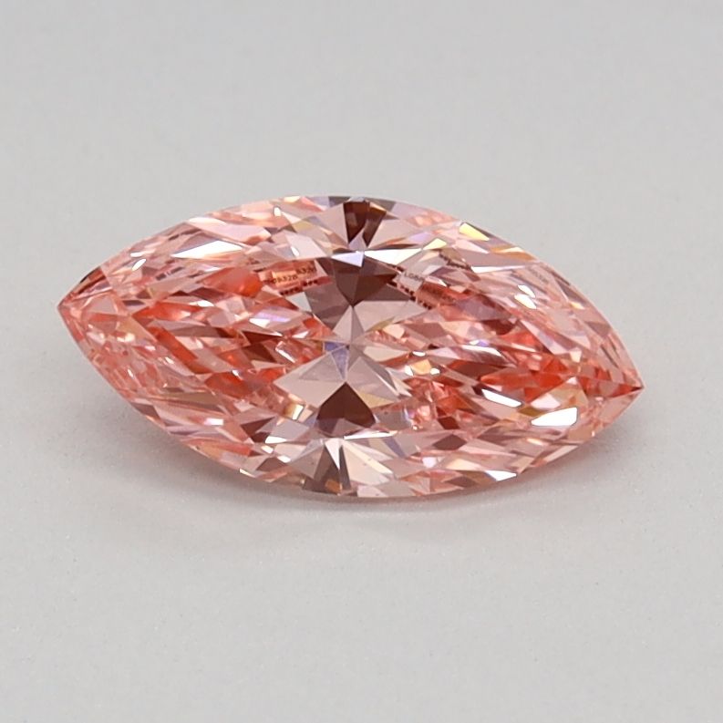 Lab-Grown Marquise Diamond - 0.44 Carats, Fancy Vivid Pink Color, VS1 Clarity - Certified by IGI - Report Number: LG682505326