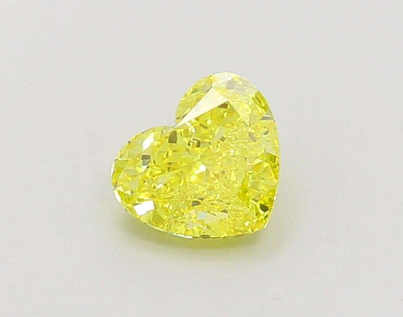 Lab-Grown Heart Diamond - 1.23 Carats, Fancy Vivid Yellow Color, VVS2 Clarity - Certified by IGI - Report Number: LG660455201
