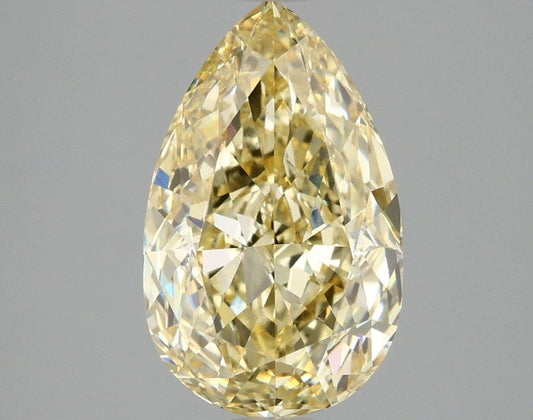 Lab-Grown Pear Diamond - 3.02 Carats, Fancy Vivid Yellow Color, VVS2 Clarity - Certified by IGI - Report Number: LG670482629