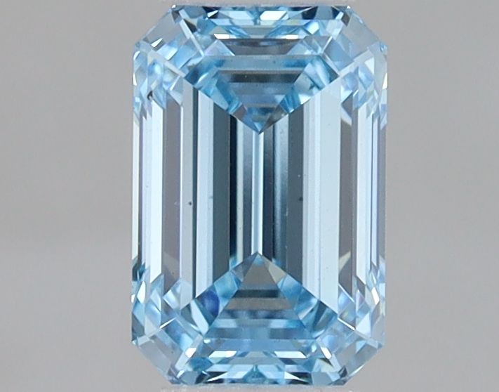 Lab-Grown Emerald Diamond - 0.87 Carats, Fancy Vivid Blue Color, VS1 Clarity - Certified by IGI - Report Number: LG678569060
