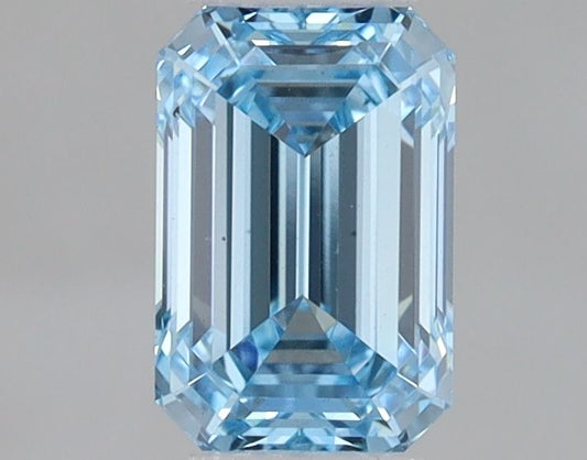 Lab-Grown Emerald Diamond - 0.87 Carats, Fancy Vivid Blue Color, VS1 Clarity - Certified by IGI - Report Number: LG678569060