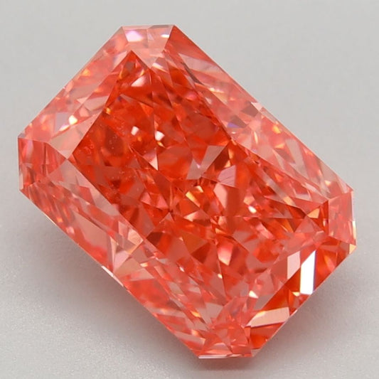 Lab-Grown Radiant Diamond - 2.46 Carats, Fancy Vivid Pink Color, VS1 Clarity - Certified by IGI - Report Number: LG642484677