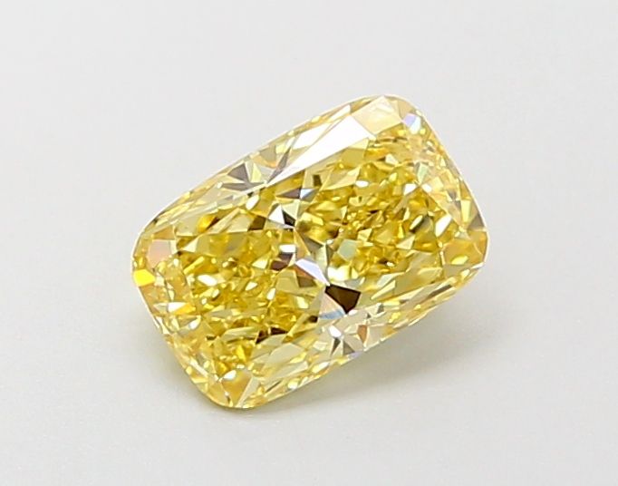 Lab-Grown Cushion Diamond - 1.13 Carats, Fancy Vivid Yellow Color, VVS2 Clarity - Certified by IGI - Report Number: LG681532011