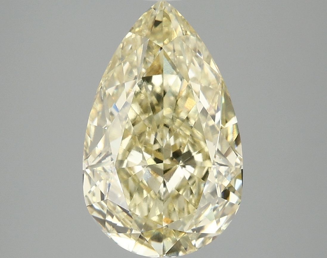 Lab-Grown Pear Diamond - 4.05 Carats, Fancy Intense Yellow Color, VS1 Clarity - Certified by IGI - Report Number: LG687583307
