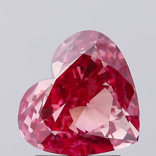 Lab-Grown Heart Diamond - 3.02 Carats, Fancy Vivid Pink Color, VS1 Clarity - Certified by IGI - Report Number: 629468612