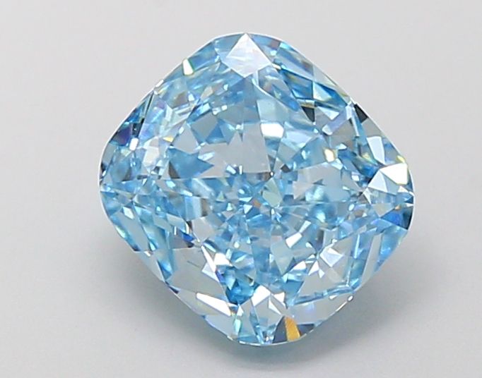 Lab-Grown Cushion Diamond - 3.52 Carats, Fancy Vivid Blue Color, VS1 Clarity - Certified by IGI - Report Number: LG687501929
