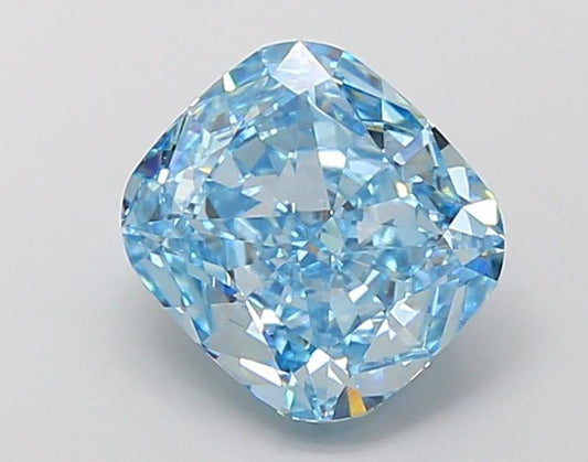 Lab-Grown Cushion Diamond - 3.52 Carats, Fancy Vivid Blue Color, VS1 Clarity - Certified by IGI - Report Number: LG687501929