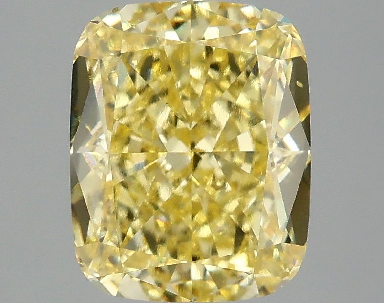 Lab-Grown Cushion Diamond - 3.05 Carats, Fancy Vivid Yellow Color, VS2 Clarity - Certified by IGI - Report Number: LG685535401