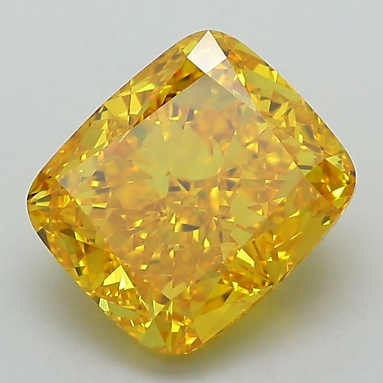 Lab-Grown Cushion Diamond - 2.58 Carats, Fancy Vivid Yellow Color, VVS2 Clarity - Certified by IGI - Report Number: LG593368459