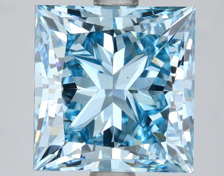 Lab-Grown Princess Diamond - 4.02 Carats, Fancy Intense Blue Color, VS1 Clarity - Certified by IGI - Report Number: LG618467487