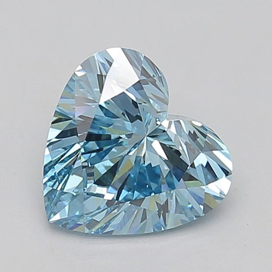 Lab-Grown Heart Diamond - 3.02 Carats, Fancy Vivid Blue Color, VS1 Clarity - Certified by IGI - Report Number: LG675543808