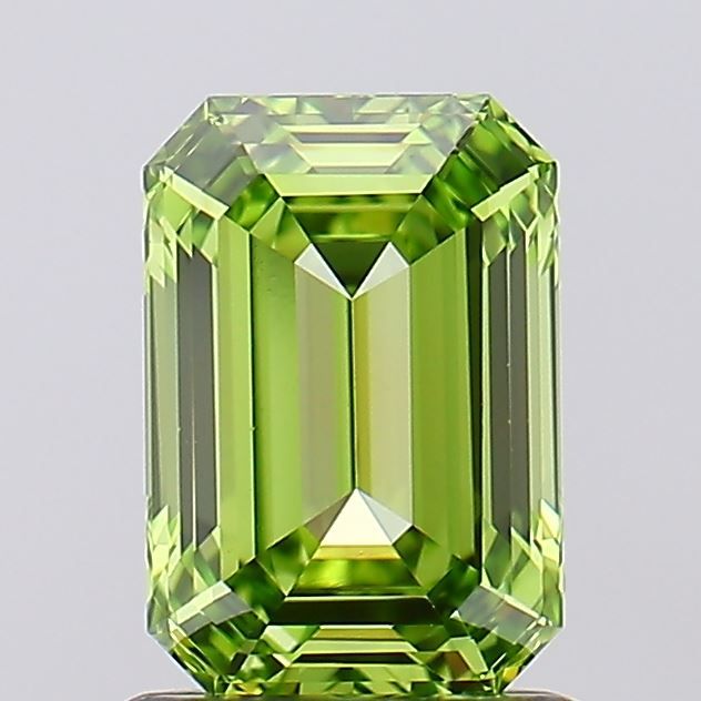 Lab-Grown Emerald Diamond - 1.1 Carats, Fancy Vivid Green Color, VS1 Clarity - Certified by IGI - Report Number: LG691547260