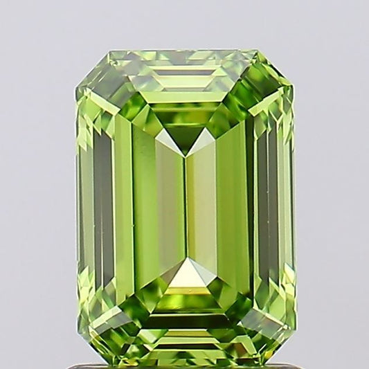 Lab-Grown Emerald Diamond - 1.1 Carats, Fancy Vivid Green Color, VS1 Clarity - Certified by IGI - Report Number: LG691547260