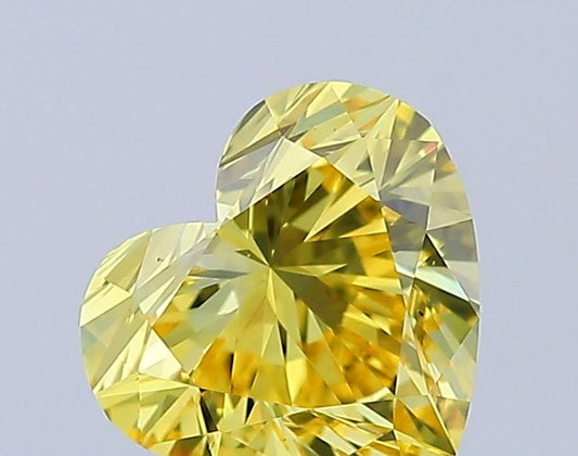 Lab-Grown Heart Diamond - 1.01 Carats, Fancy Vivid Yellow Color, VS1 Clarity - Certified by IGI - Report Number: LG626419920