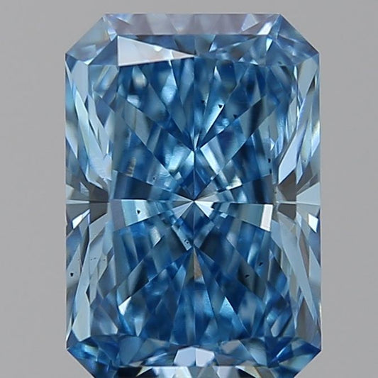 Lab-Grown Radiant Diamond - 1.54 Carats, Fancy Vivid Blue Color, VS2 Clarity - Certified by IGI - Report Number: LG619452212