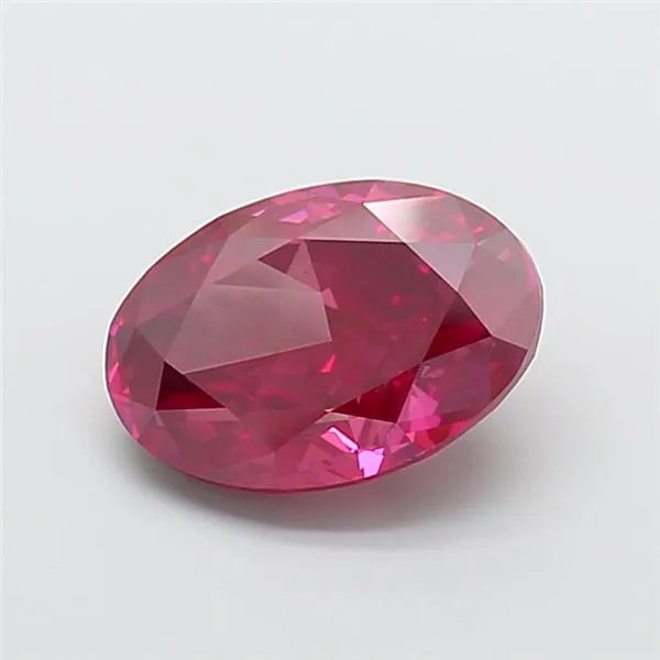 6.08ct Oval Lab Grown Diamond (Colour Fancy Vivid Pink, Clarity VS2, IGI Certified)