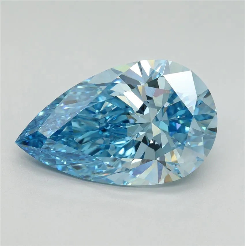 6.60ct Pear Lab Grown Diamond (Colour Fancy Vivid Blue, Clarity VS1, IGI Certified)