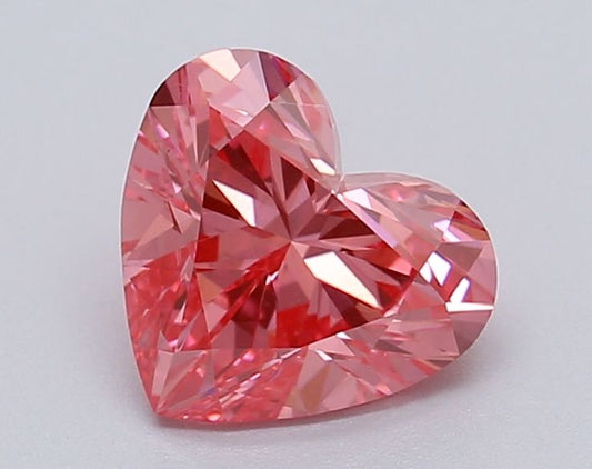 Lab-Grown Heart Diamond - 1.05 Carats, Fancy Vivid Pink Color, VS1 Clarity - Certified by IGI - Report Number: LG615366988