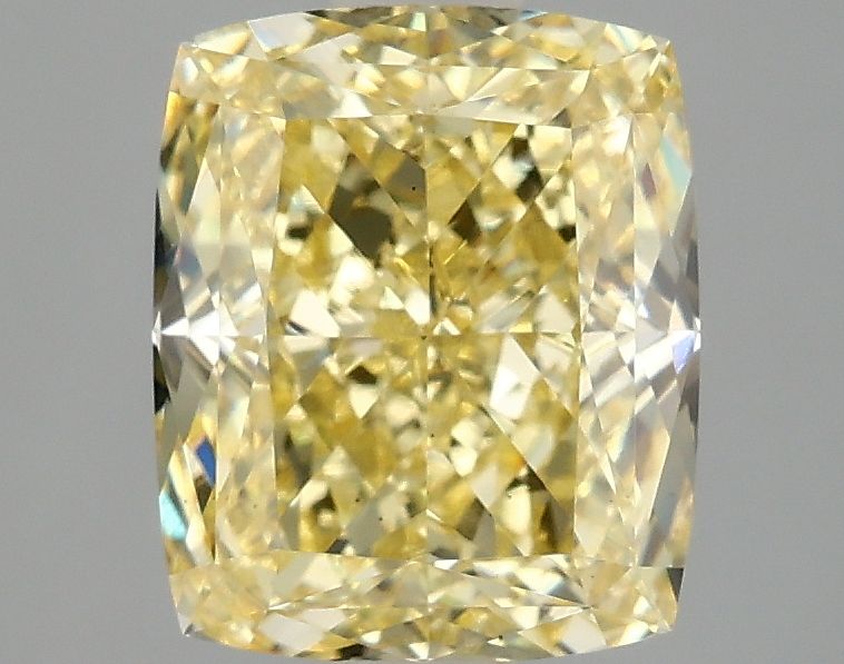 Lab-Grown Cushion Diamond - 3.03 Carats, Fancy Intense Yellow Color, VS2 Clarity - Certified by IGI - Report Number: LG685540112