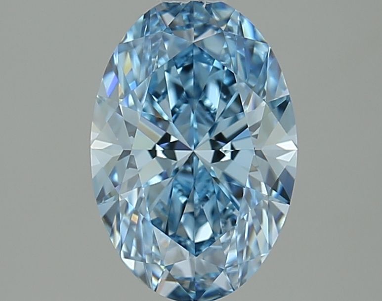 Lab-Grown Oval Diamond - 1.5 Carats, Fancy Vivid Blue Color, VVS2 Clarity - Certified by IGI - Report Number: LG648460836