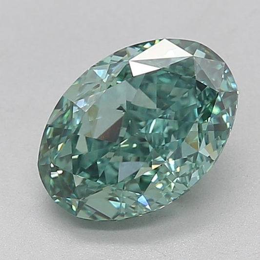 Lab-Grown Oval Diamond - 2.56 Carats, Fancy Vivid Green Color, VVS2 Clarity - Certified by IGI - Report Number: LG631430739