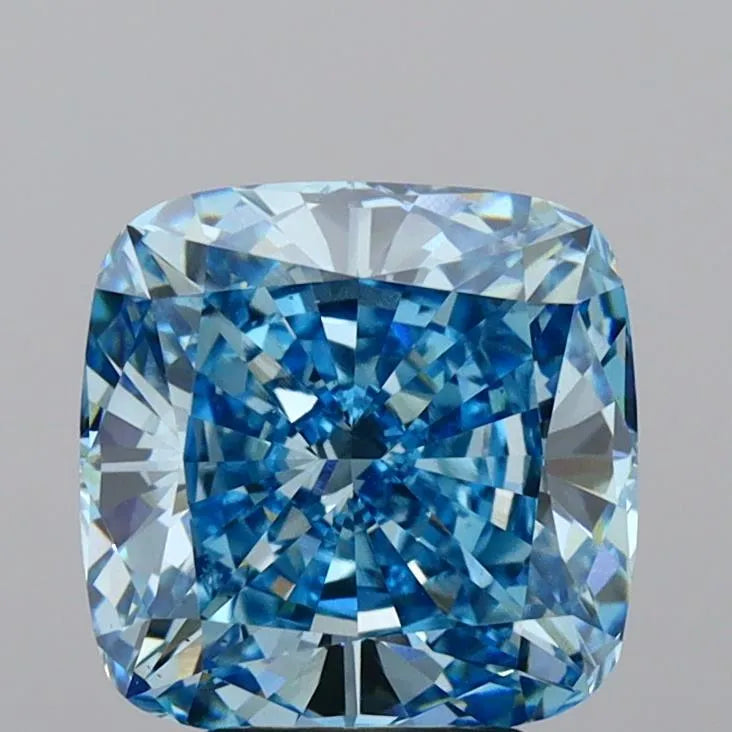 5.03ct Cushion brilliant Lab Grown Diamond (Colour Fancy Vivid Blue, Clarity VS2, Cut GD, IGI Certified)