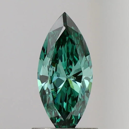 Diamant de laboratoire Marquise de 0,98 ct (couleur vert vif fantaisie, pureté VS1, certifié IGI)