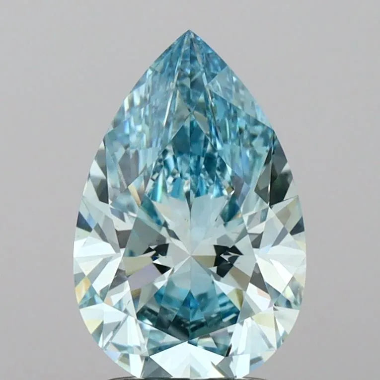 2.01ct Pear Lab Grown Diamond (Colour Fancy Intense Blue, Clarity VS1, Cut GD, IGI Certified)