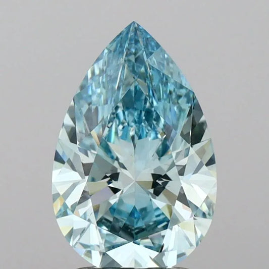2,01 ct birnenförmiger, im Labor gezüchteter Diamant (Farbe: Fancy Intense Blue, Reinheit: VS1, Schliff: GD, IGI-zertifiziert)