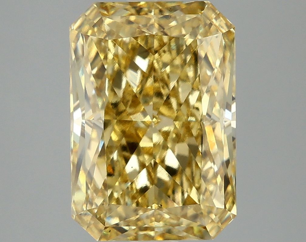 Lab-Grown Radiant Diamond - 5.03 Carats, Fancy Vivid Yellow Color, VS2 Clarity - Certified by IGI - Report Number: LG662416087