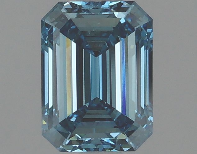 Lab-Grown Emerald Diamond - 1.28 Carats, Fancy Vivid Blue Color, VVS2 Clarity - Certified by IGI - Report Number: LG625410063
