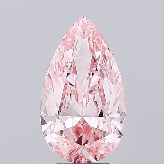 Lab-Grown Pear Diamond - 4.01 Carats, Fancy Vivid Pink Color, VS1 Clarity - Certified by IGI - Report Number: LG689507378