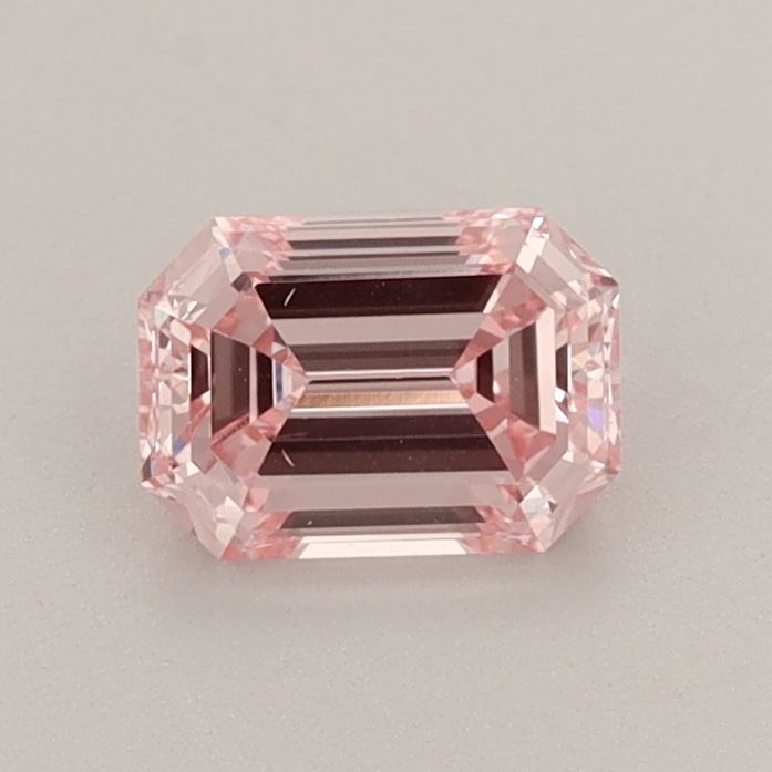 Lab-Grown Emerald Diamond - 0.69 Carats, Fancy Intense Pink Color, VS2 Clarity - Certified by IGI - Report Number: LG640442434