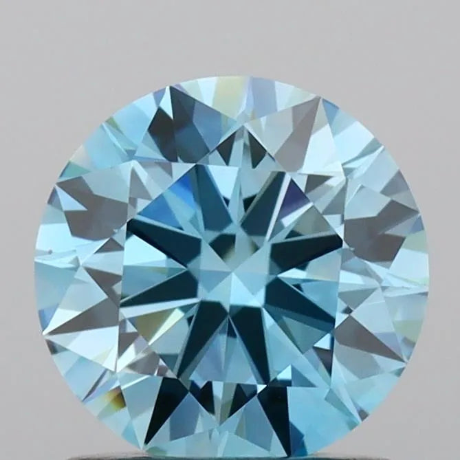 1.06ct Round Lab Grown Diamond (Colour Fancy Vivid Blue, Clarity VVS2, Cut ID, IGI Certified)