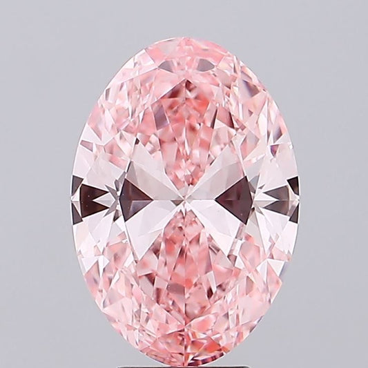 Lab-Grown Oval Diamond - 6.01 Carats, Fancy Vivid Pink Color, VS1 Clarity - Certified by IGI - Report Number: LG689507387