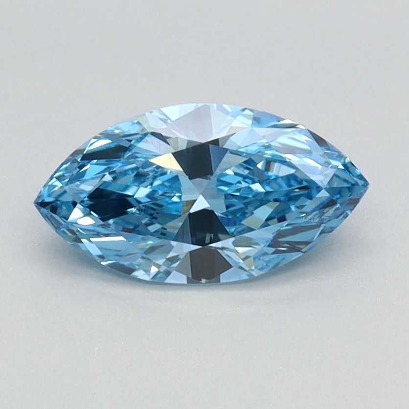 Lab-Grown Marquise Diamond - 0.7 Carats, Fancy Vivid Blue Color, VVS2 Clarity - Certified by IGI - Report Number: LG626424628