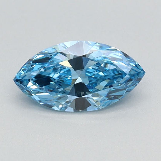 Lab-Grown Marquise Diamond - 0.7 Carats, Fancy Vivid Blue Color, VVS2 Clarity - Certified by IGI - Report Number: LG626424628