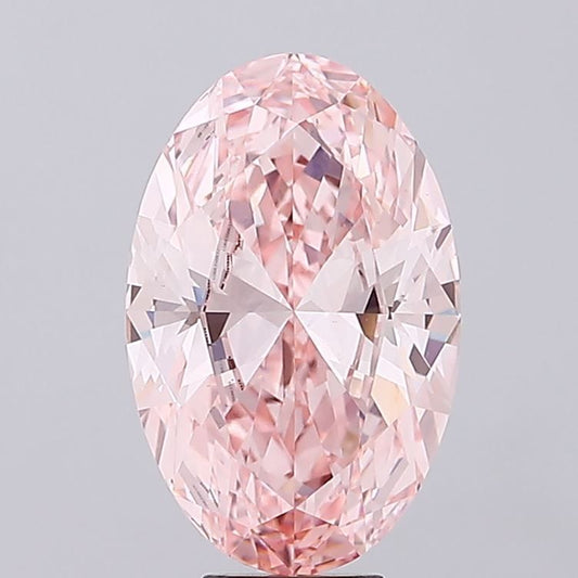 Lab-Grown Oval Diamond - 8.03 Carats, Fancy Vivid Pink Color, VS1 Clarity - Certified by IGI - Report Number: LG683566326
